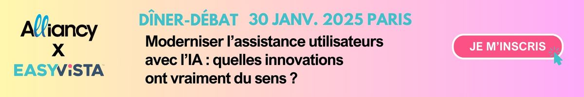 Diner Assistance Utilisateurs Alliancy et EasyVista le 21 janvier